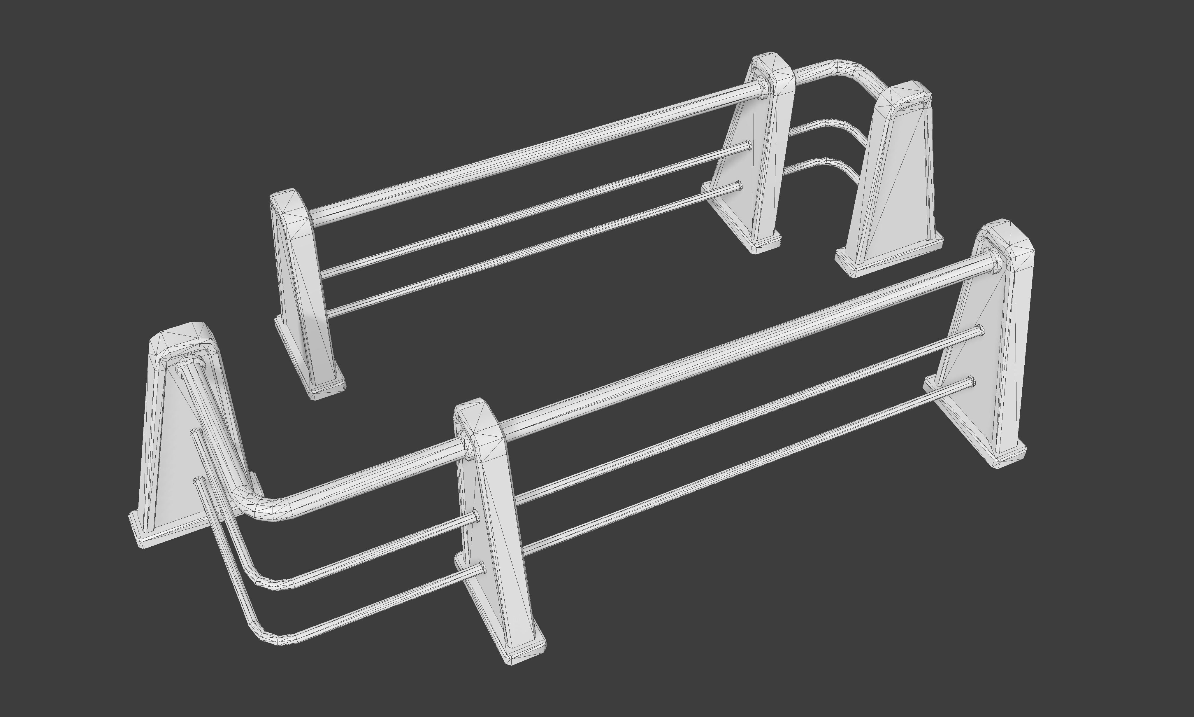 Railing Set 01 Low-poly 3D model_4