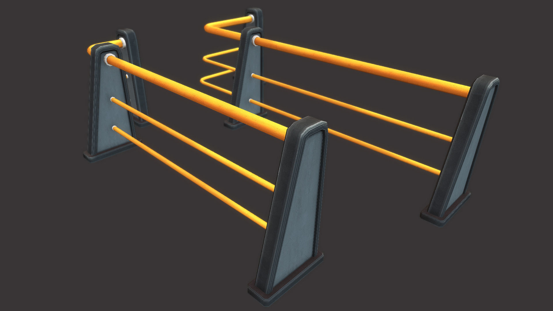Railing Set 01 Low-poly 3D model_2