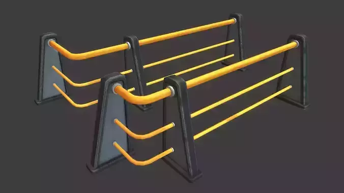 Railing Set 01 Low-poly 3D model