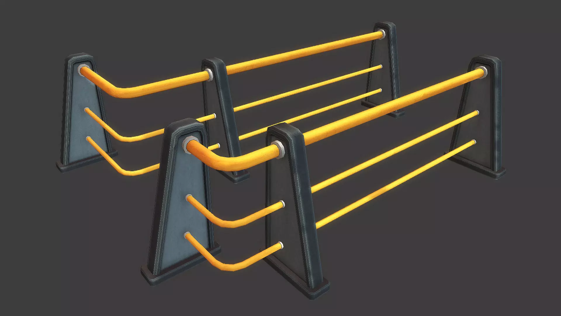 Railing Set 01 Low-poly 3D model_0