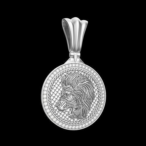 Pendant P061  Lion 3D print model
