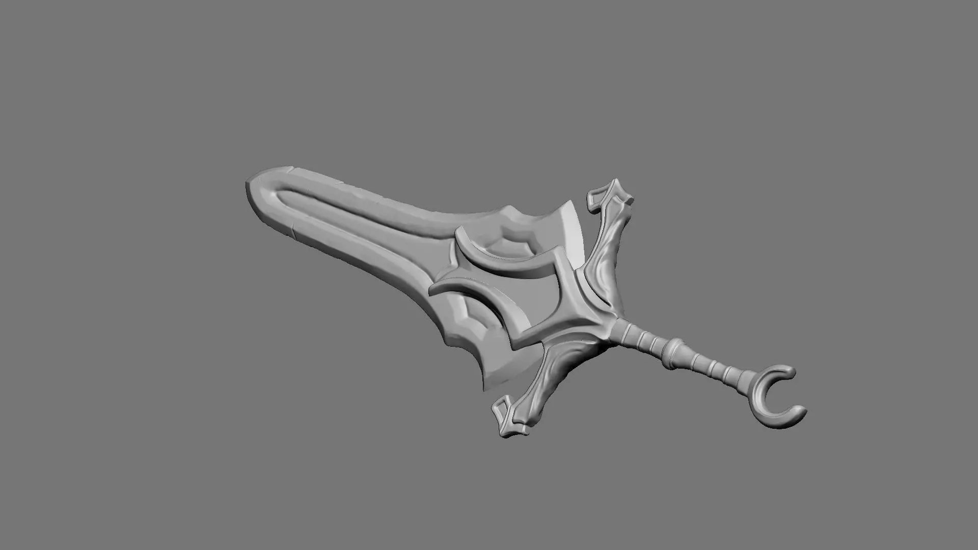 Two-handed stylized sword 3D model_0