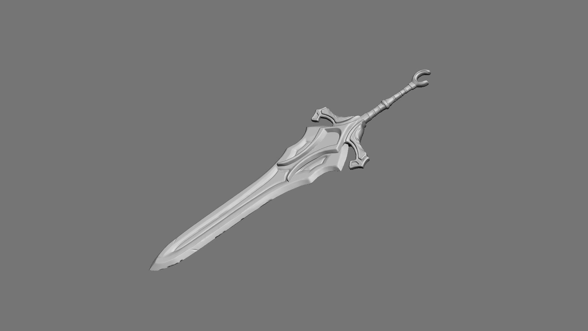 Two-handed stylized sword 3D model_2