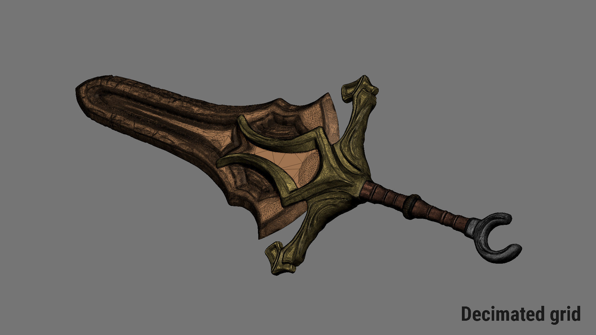 Two-handed stylized sword 3D model_5