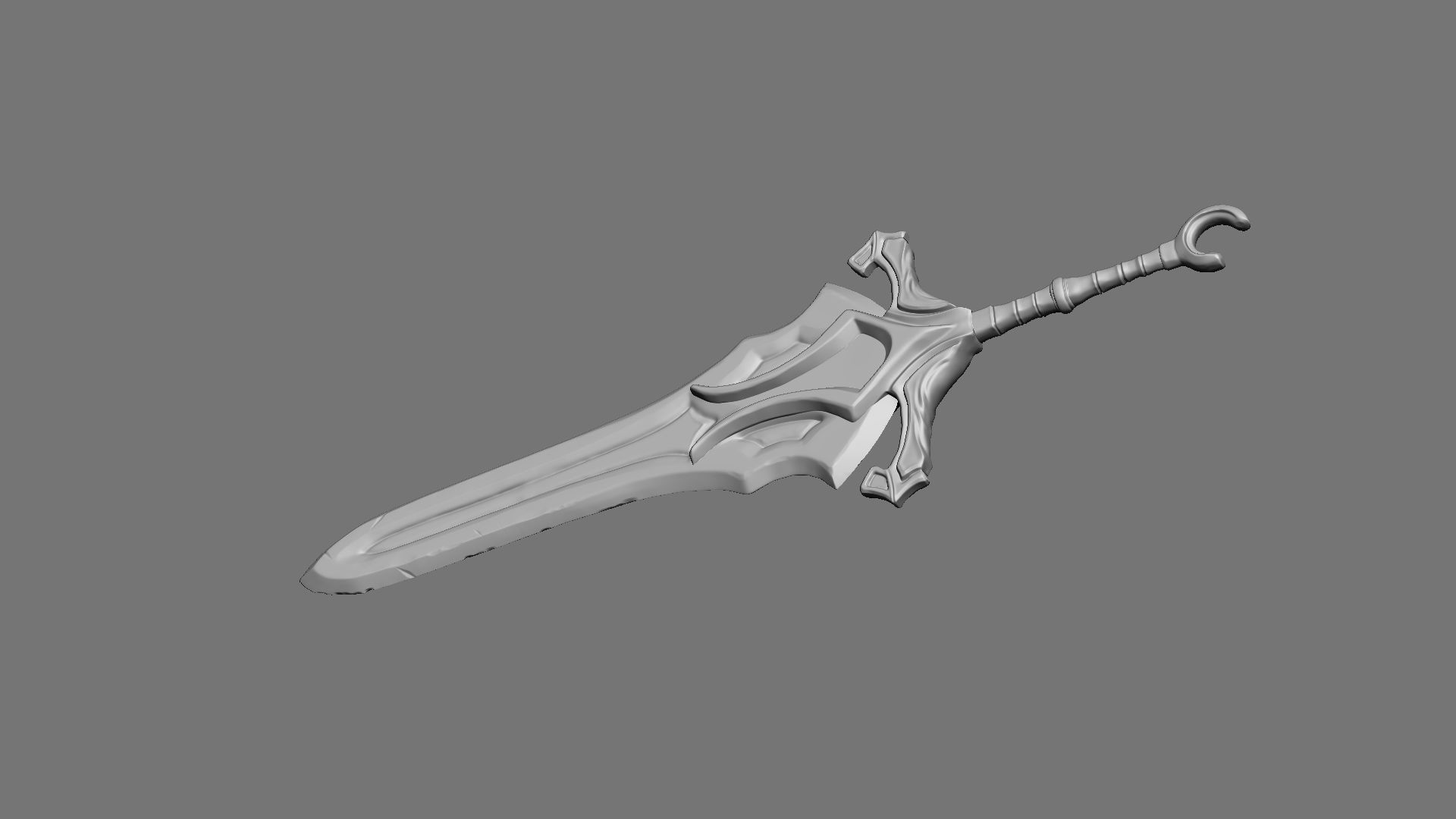Two-handed stylized sword 3D model_3