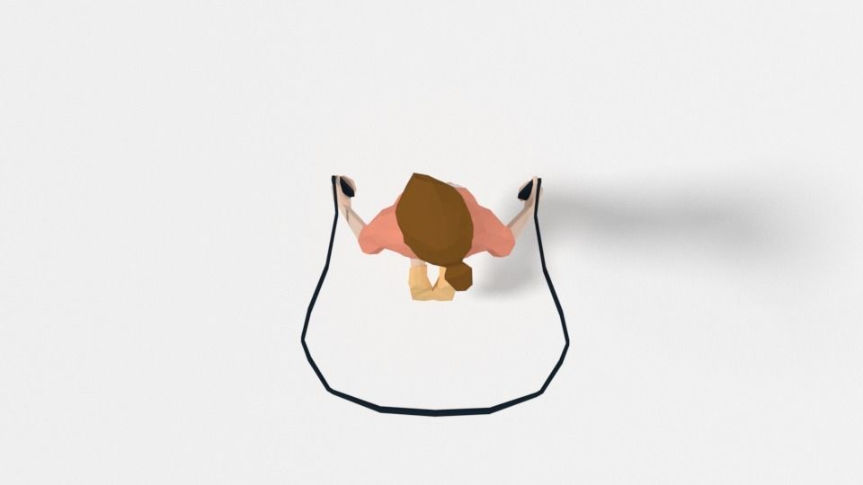 Low Poly Girl Playing With a Rope Low-poly 3D model_8