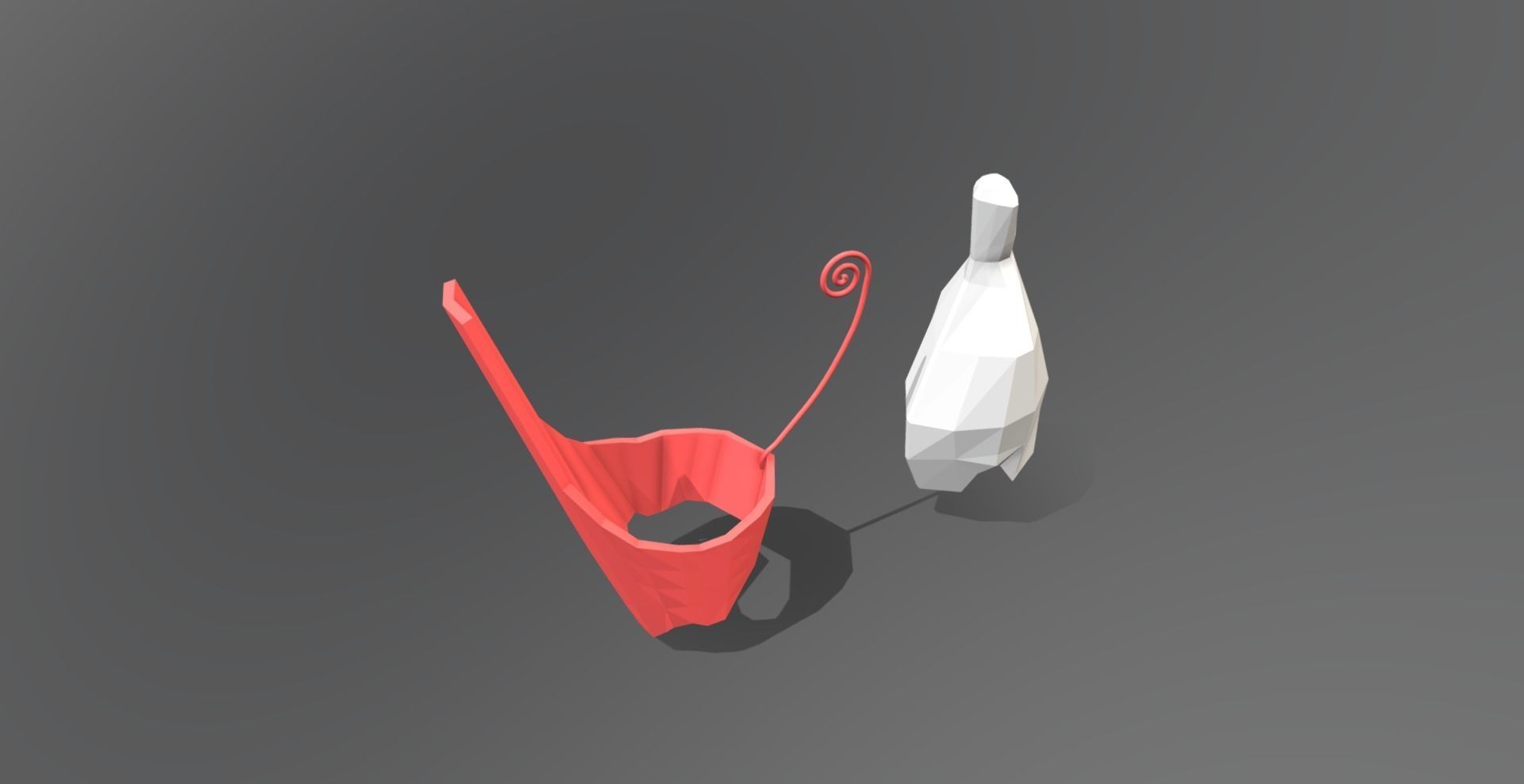 crown north and crown south in ancient Egypt Low-poly 3D model_2