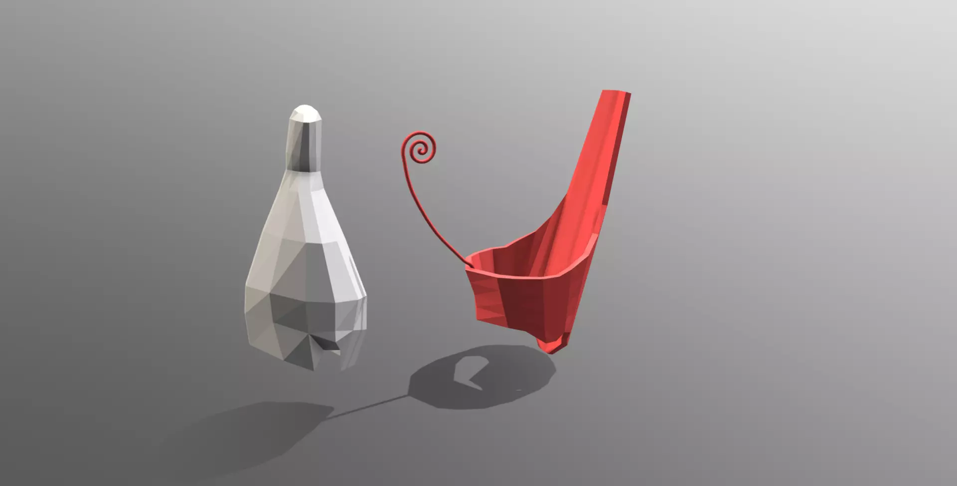 crown north and crown south in ancient Egypt Low-poly 3D model_0