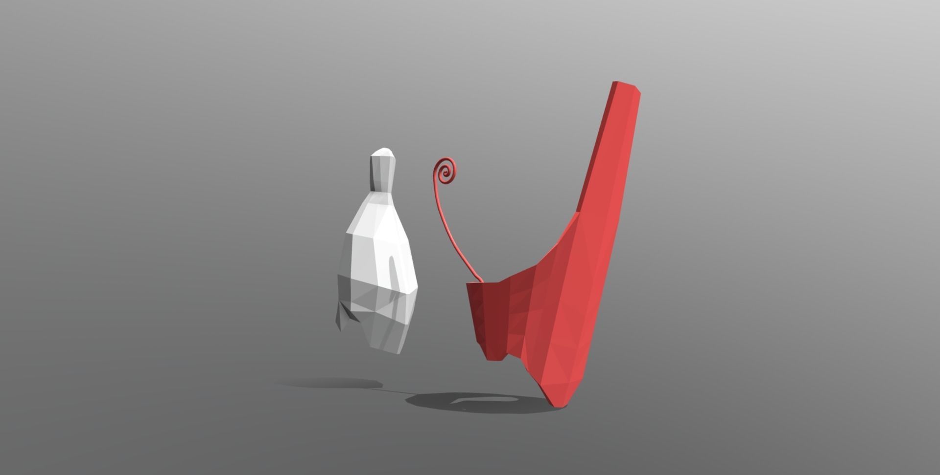 crown north and crown south in ancient Egypt Low-poly 3D model_1