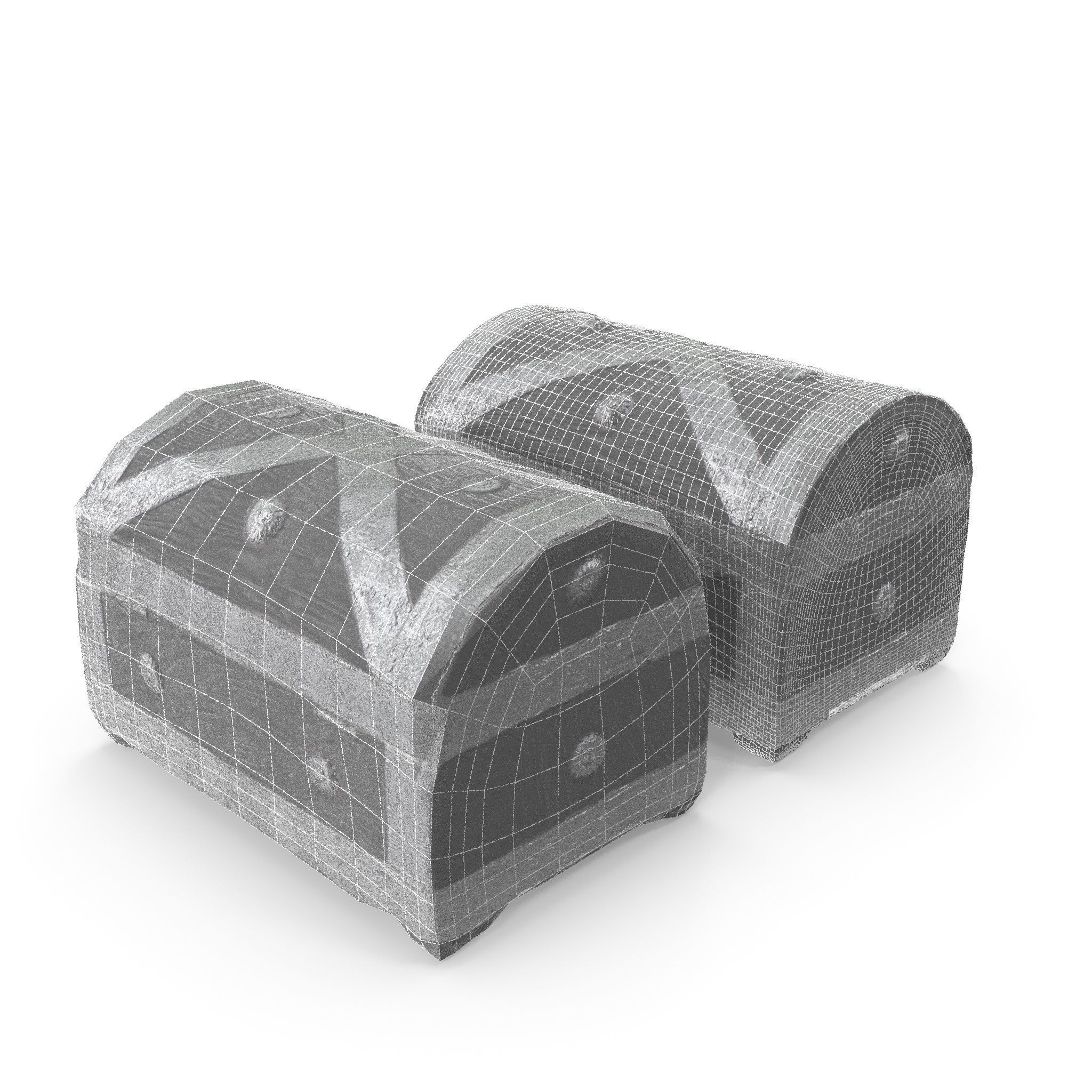 Chest 08 - Low and High Poly Versions Low-poly 3D model_14