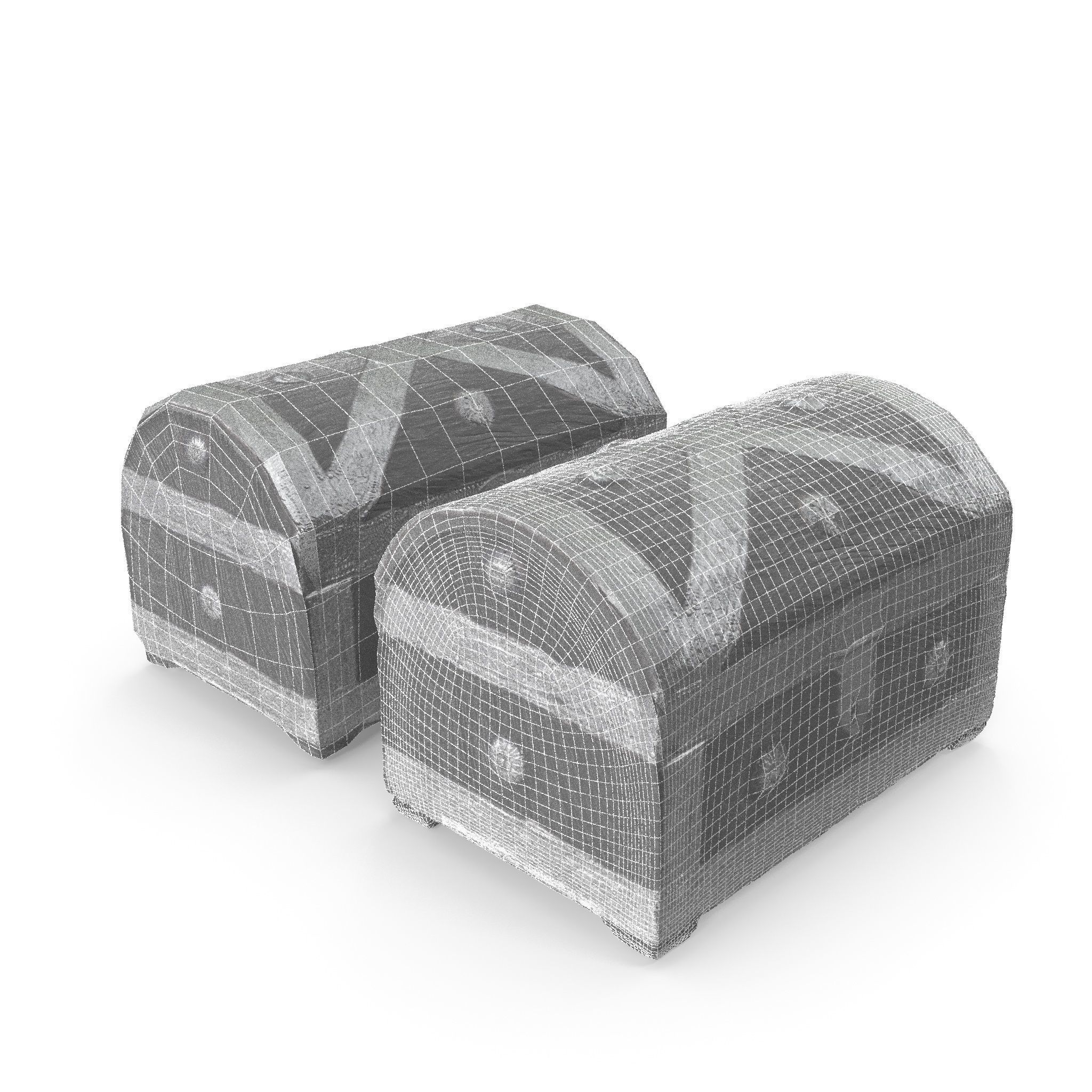 Chest 08 - Low and High Poly Versions Low-poly 3D model_13