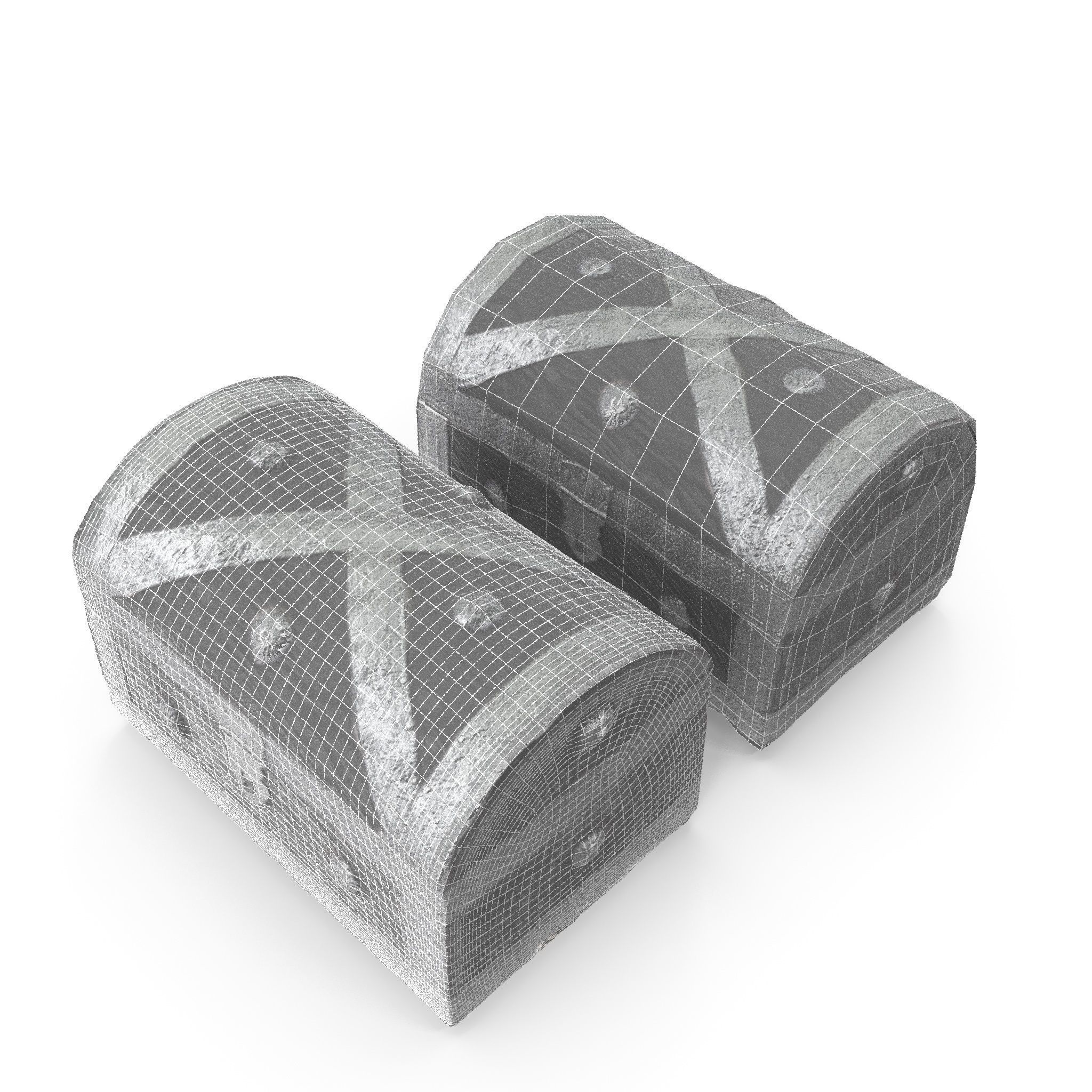 Chest 08 - Low and High Poly Versions Low-poly 3D model_17