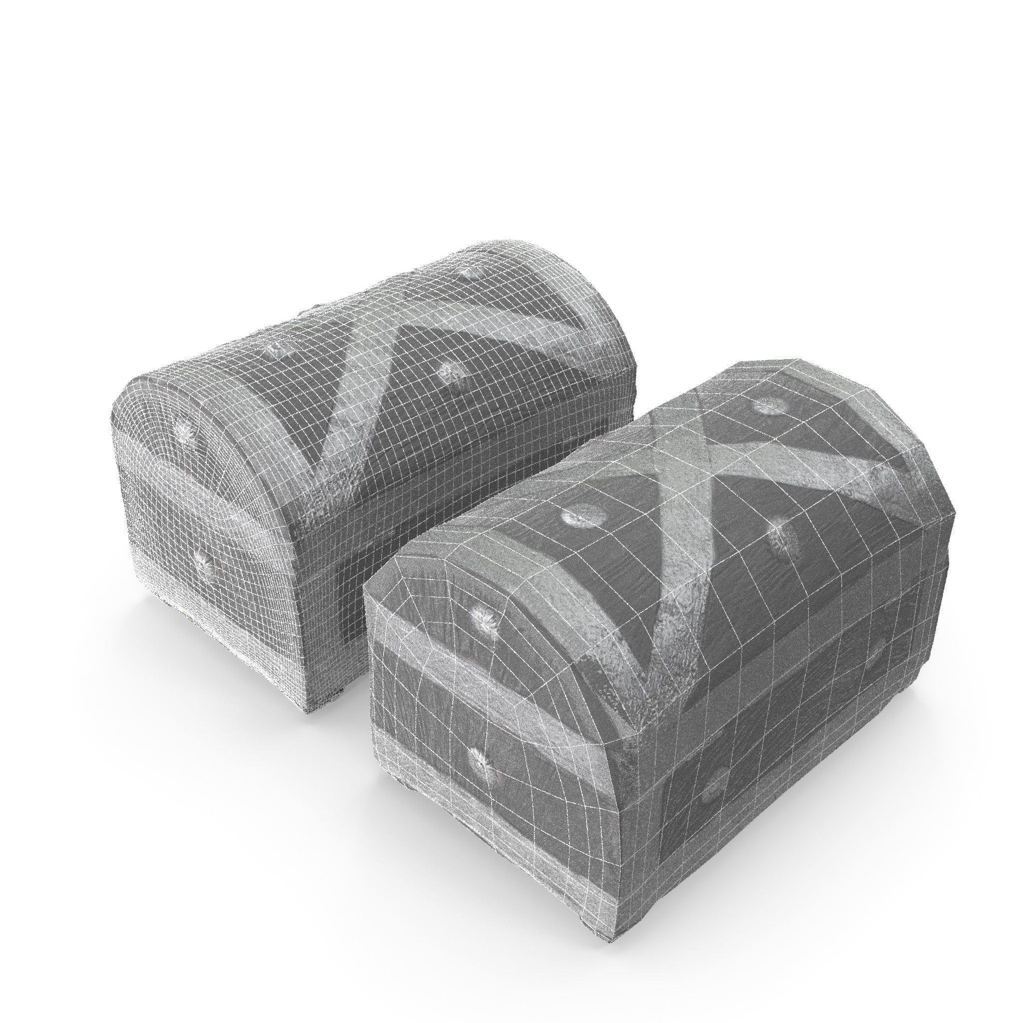 Chest 08 - Low and High Poly Versions Low-poly 3D model_16