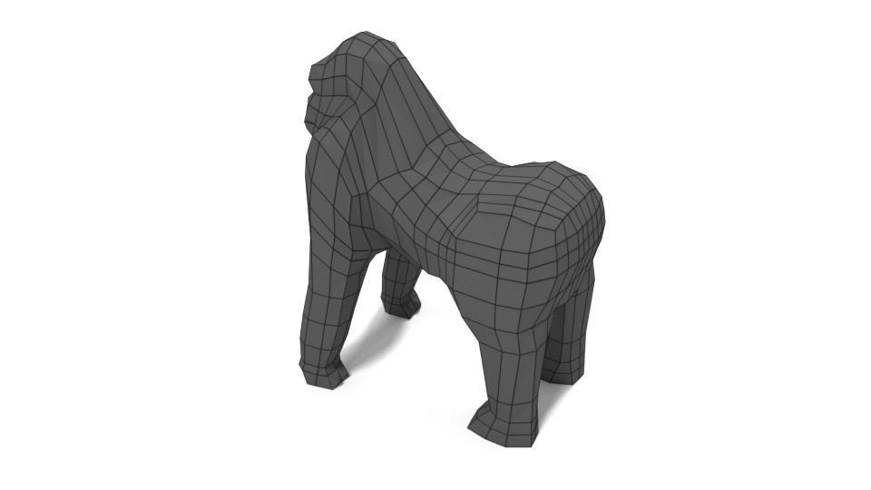 Low Poly Cartoon Gorilla Low-poly 3D model_14