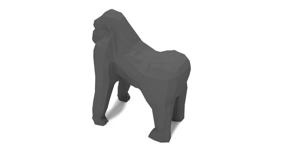 Low Poly Cartoon Gorilla Low-poly 3D model_6