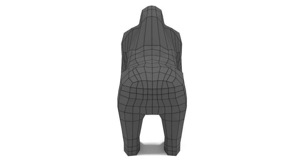 Low Poly Cartoon Gorilla Low-poly 3D model_13