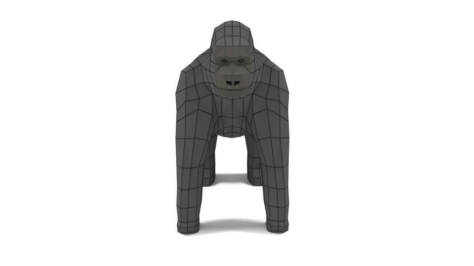 Low Poly Cartoon Gorilla Low-poly 3D model_10