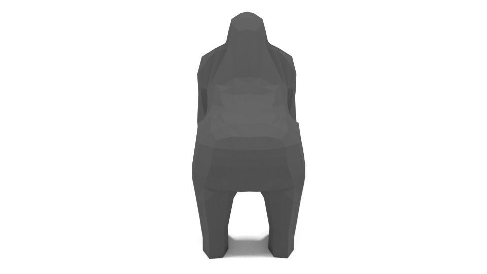 Low Poly Cartoon Gorilla Low-poly 3D model_5