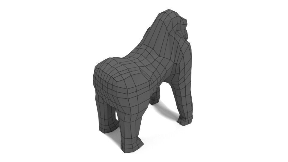 Low Poly Cartoon Gorilla Low-poly 3D model_12