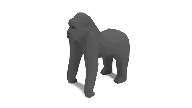 Low Poly Cartoon Gorilla Low-poly 3D model