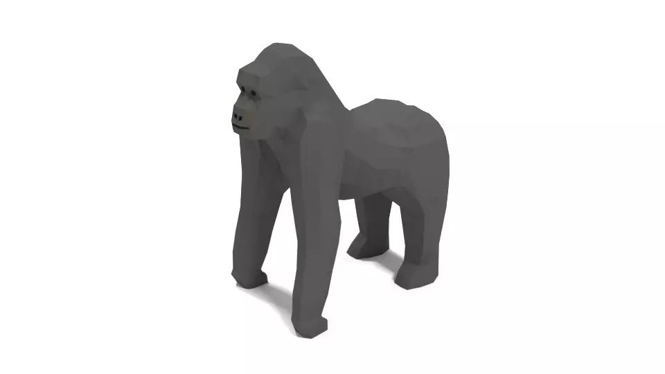 Low Poly Cartoon Gorilla Low-poly 3D model_0