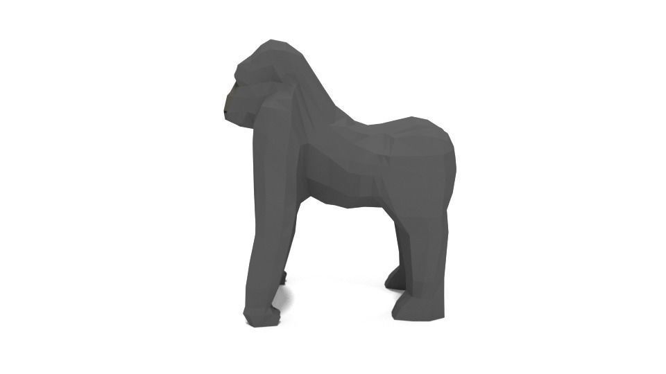 Low Poly Cartoon Gorilla Low-poly 3D model_1