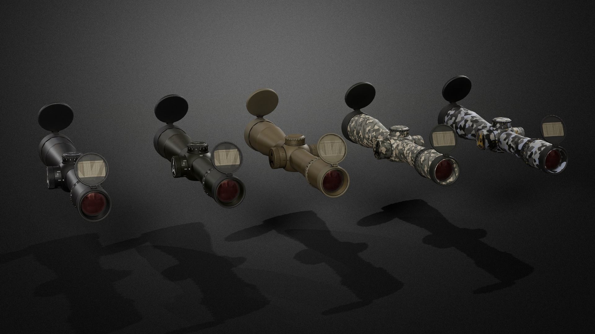 Weapon attachments pack  Low-poly 3D model_25