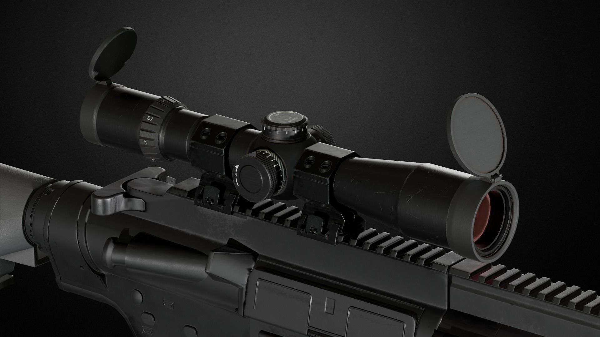 Weapon attachments pack  Low-poly 3D model_24