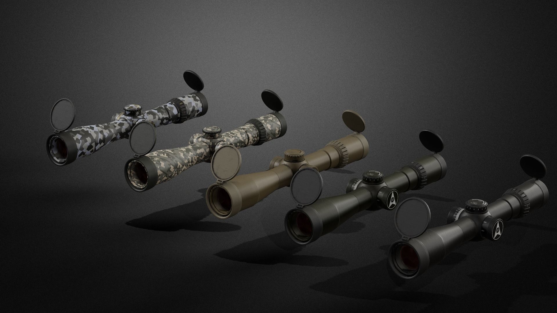 Weapon attachments pack  Low-poly 3D model_26