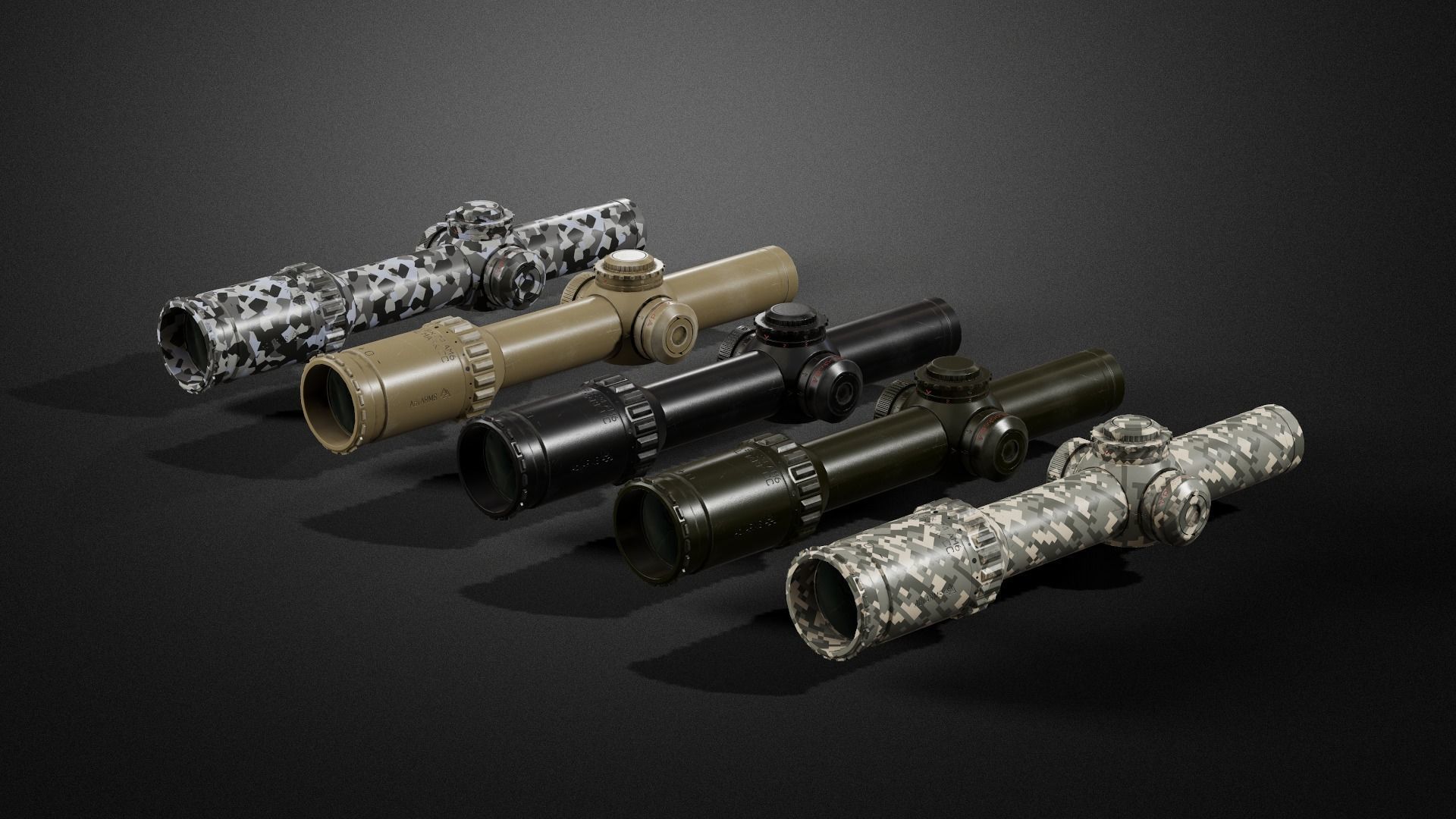 Weapon attachments pack  Low-poly 3D model_28