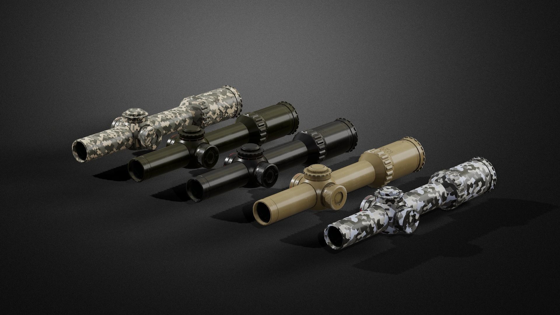 Weapon attachments pack  Low-poly 3D model_27