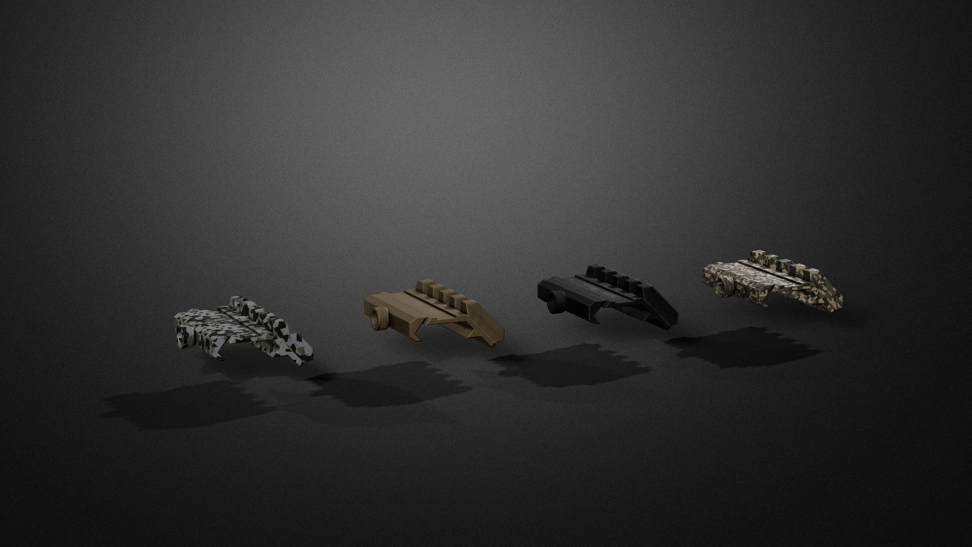 Weapon attachments pack  Low-poly 3D model_4