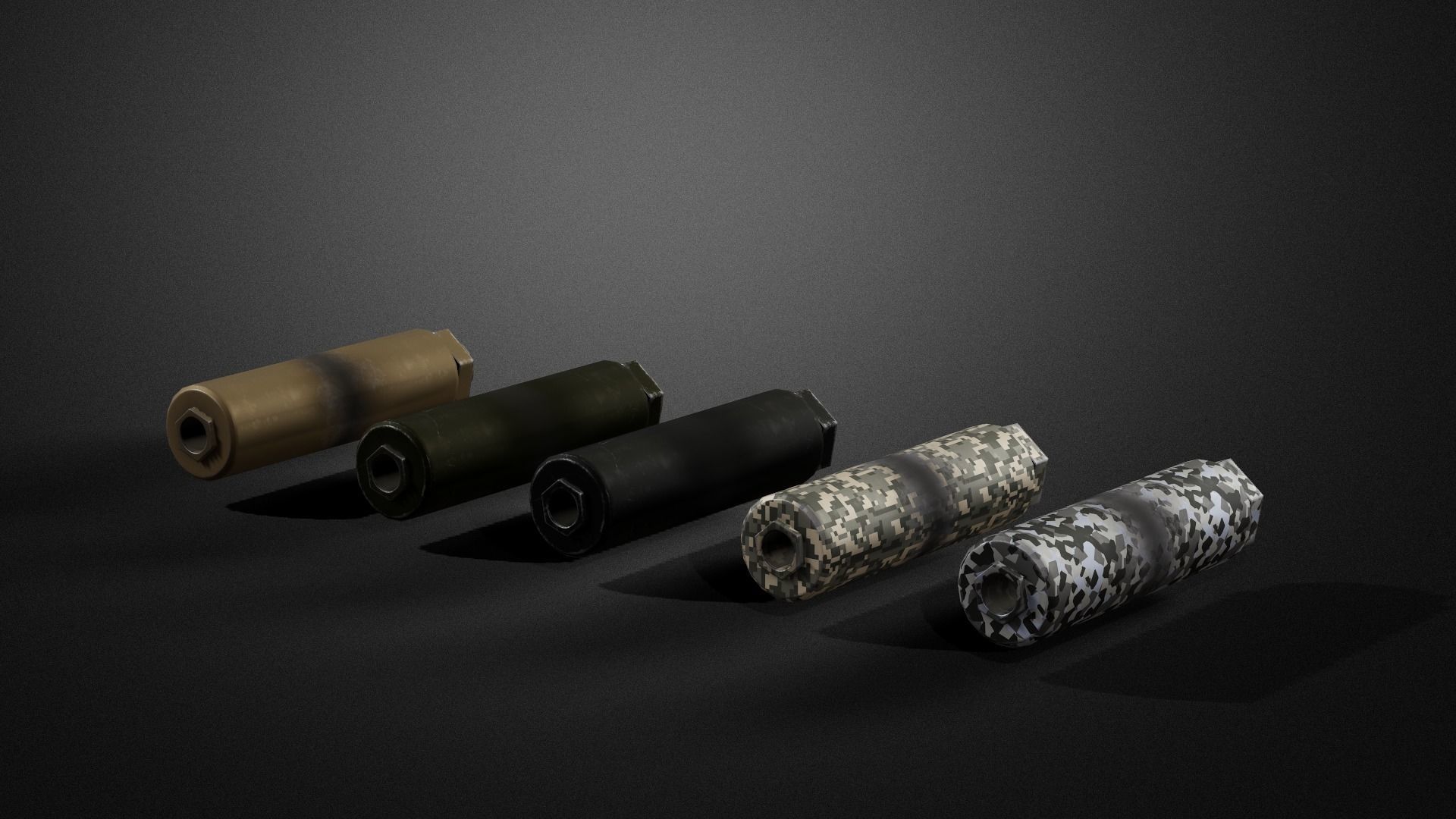 Weapon attachments pack  Low-poly 3D model_31