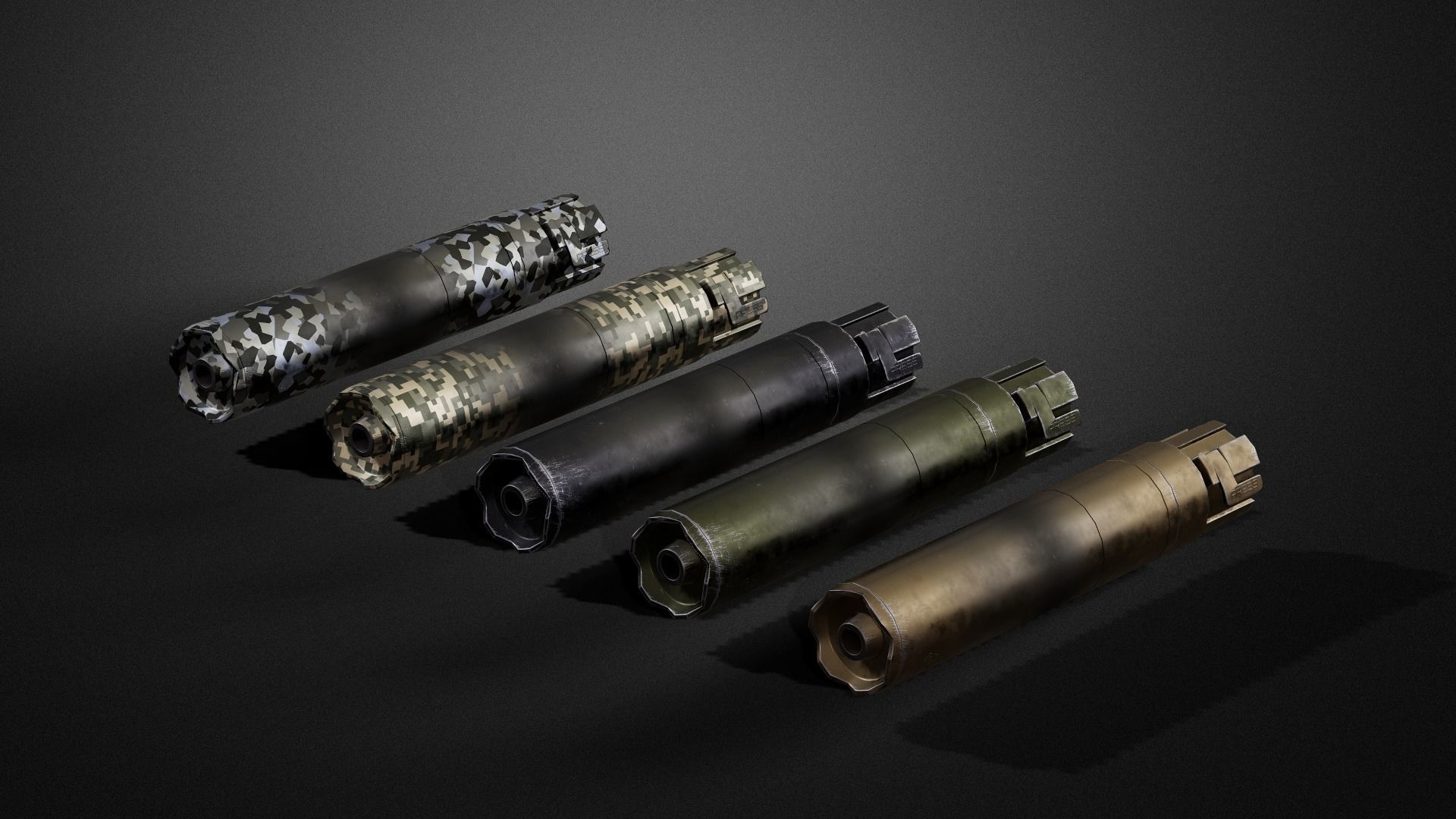 Weapon attachments pack  Low-poly 3D model_34