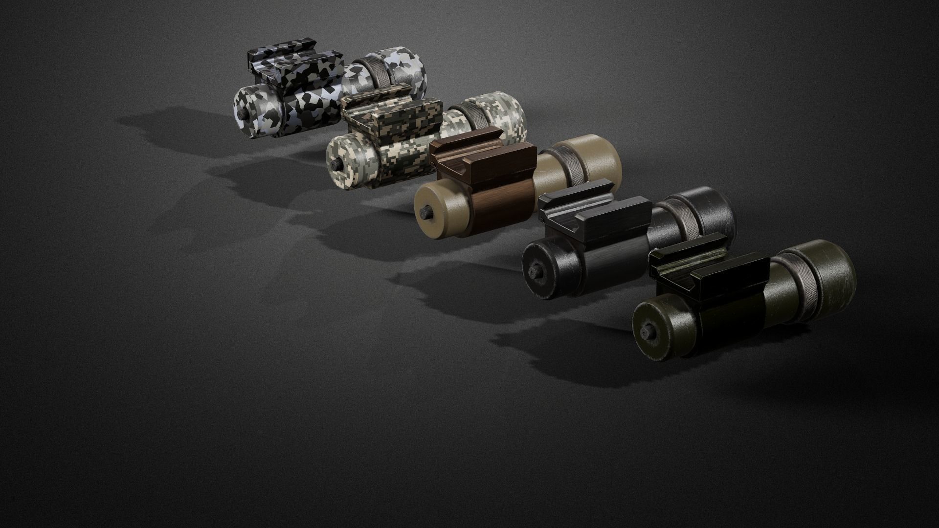 Weapon attachments pack  Low-poly 3D model_12