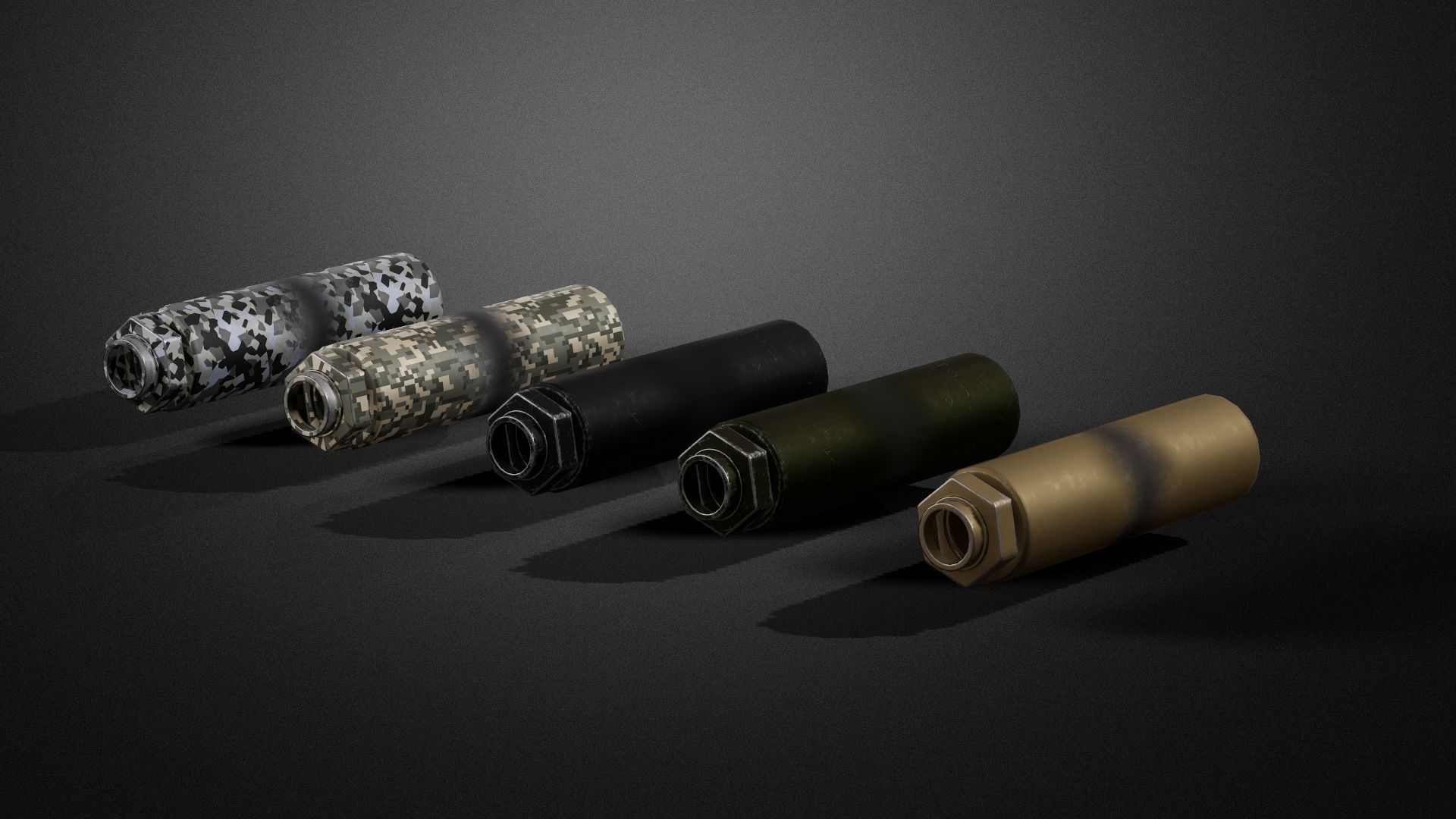 Weapon attachments pack  Low-poly 3D model_32