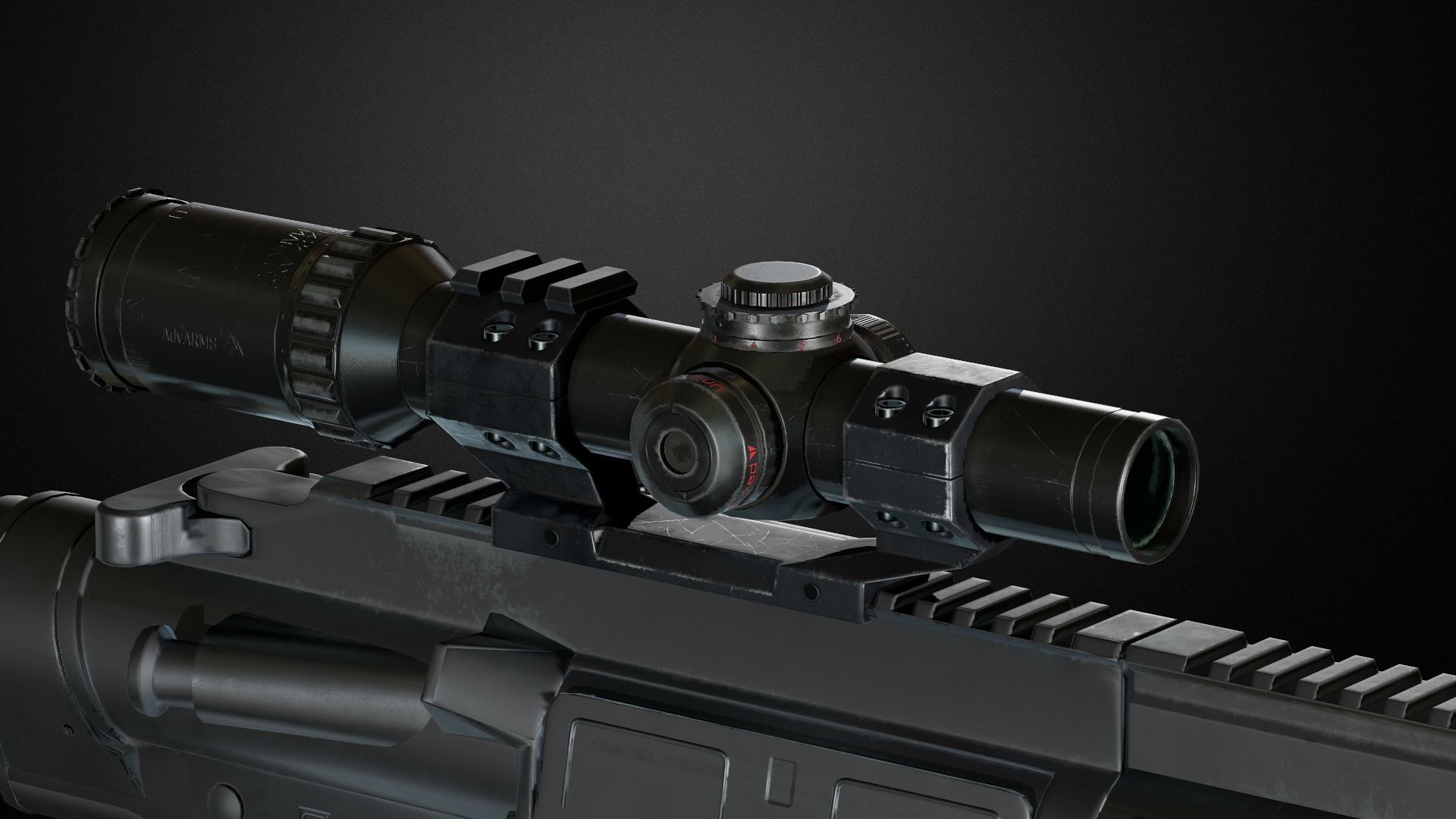 Weapon attachments pack  Low-poly 3D model_22