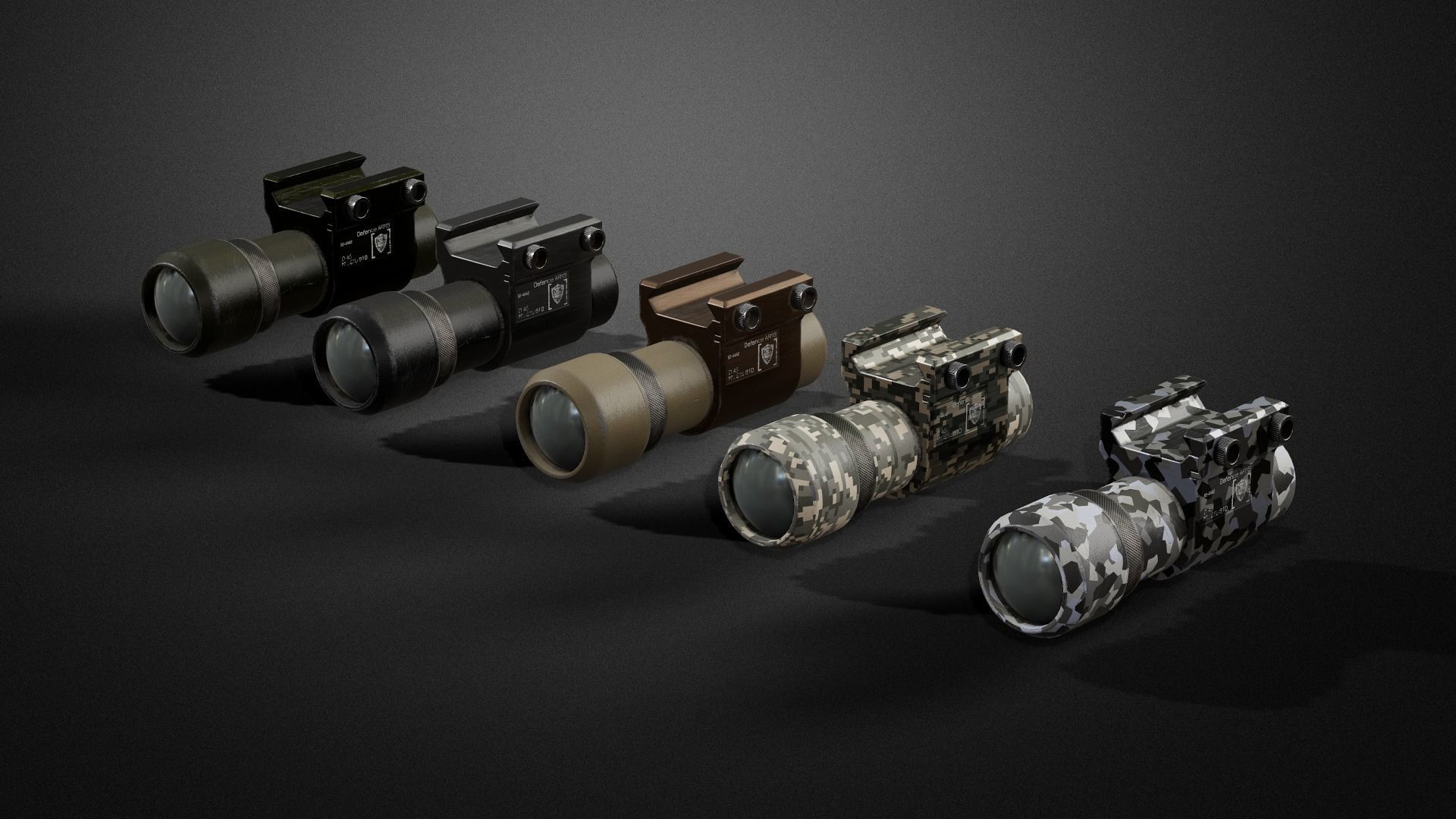 Weapon attachments pack  Low-poly 3D model_11