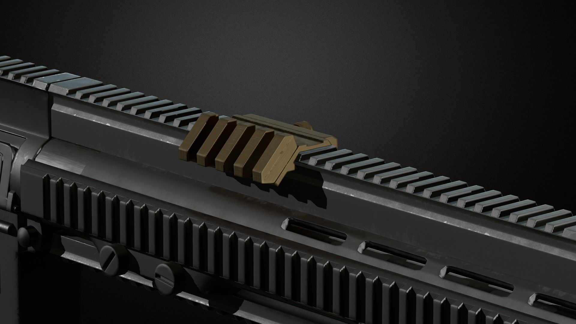 Weapon attachments pack  Low-poly 3D model_1