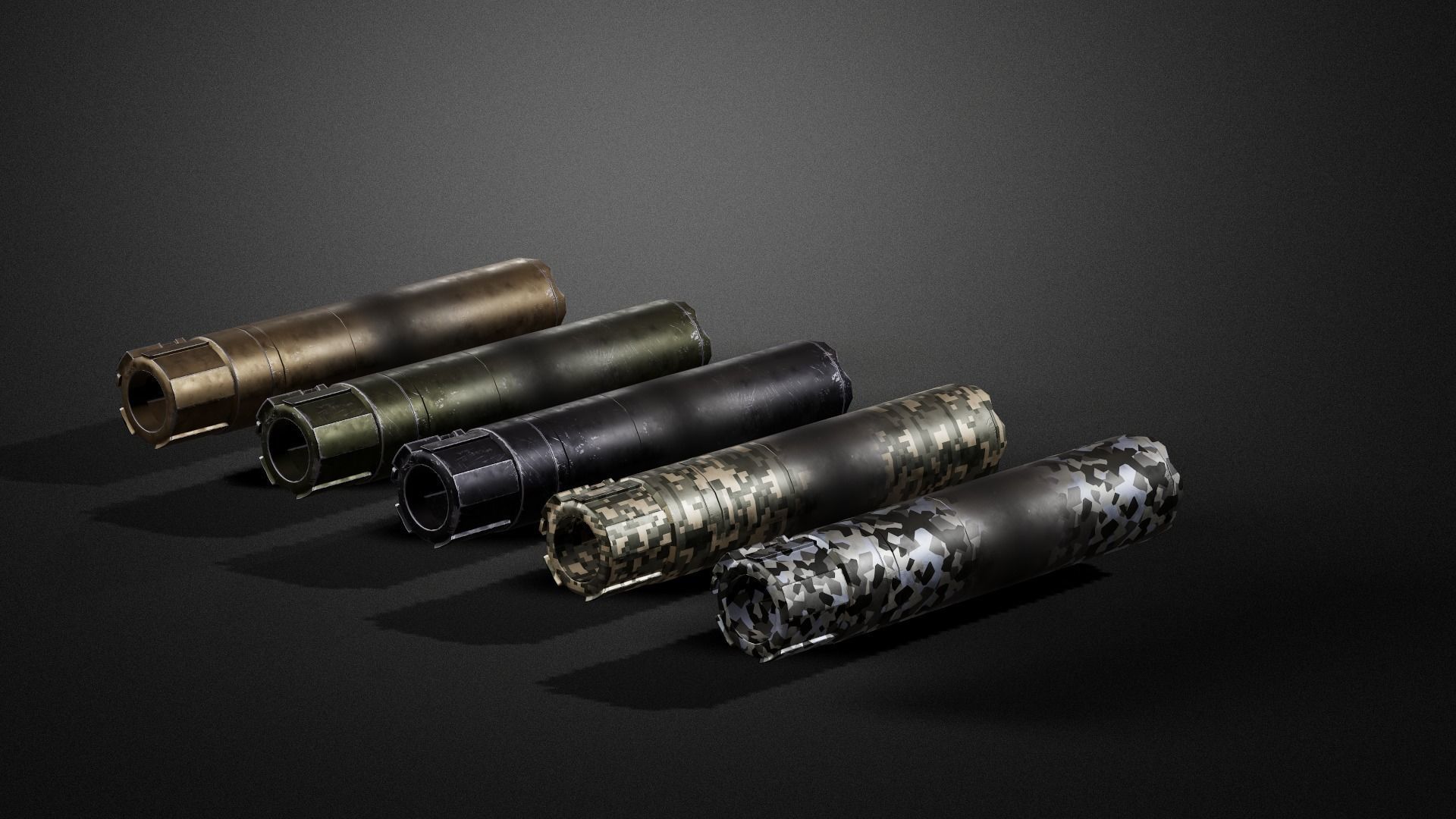 Weapon attachments pack  Low-poly 3D model_33