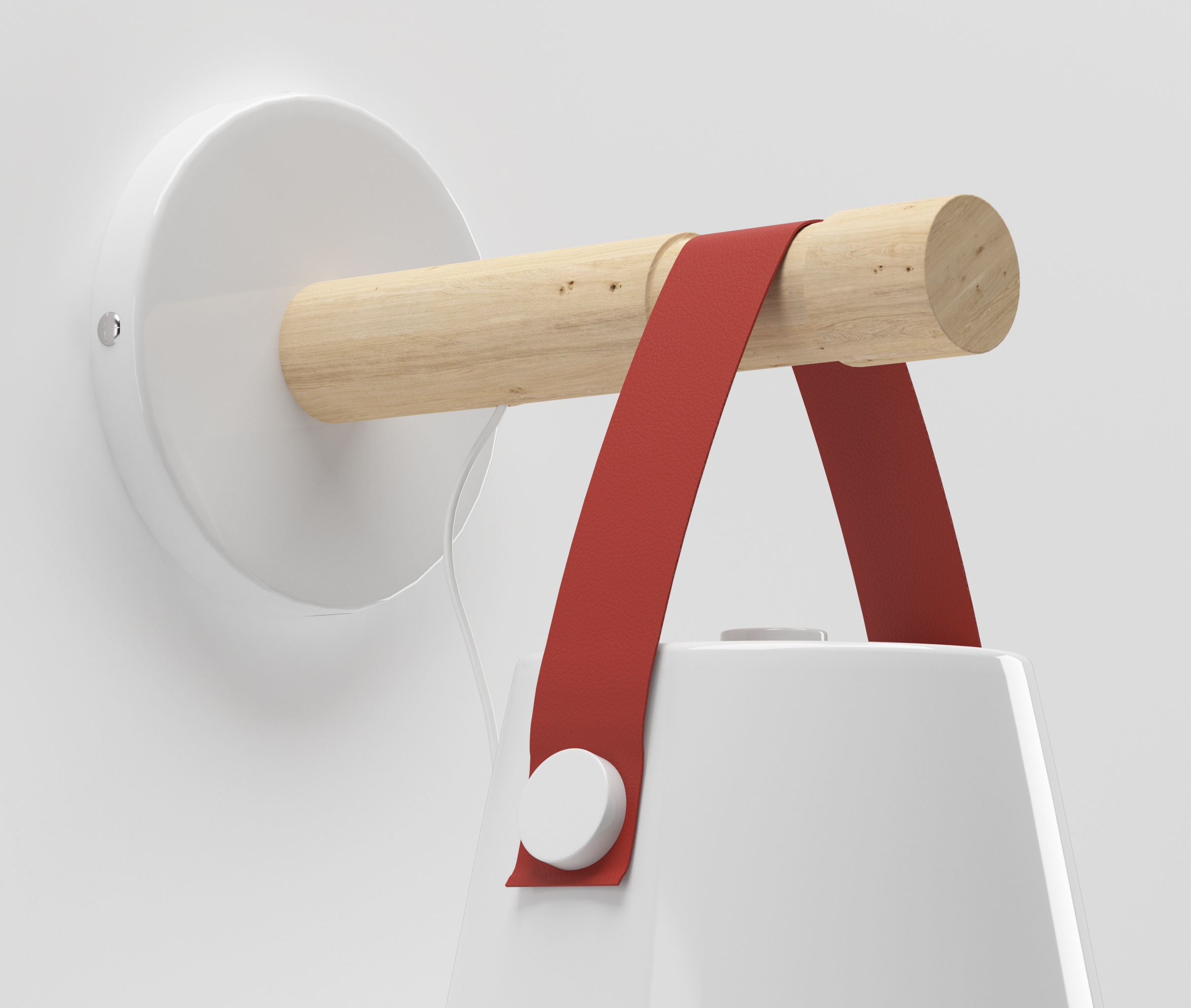 Nordic Wooden Lamp 3D model_2