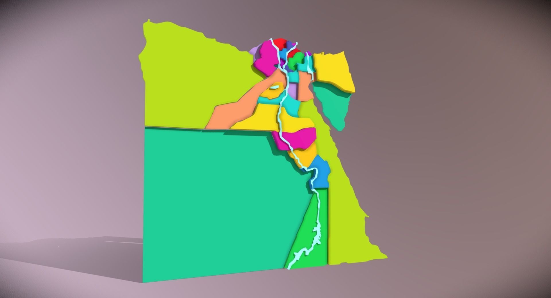 Governorates of Egypt Low-poly 3D model_2