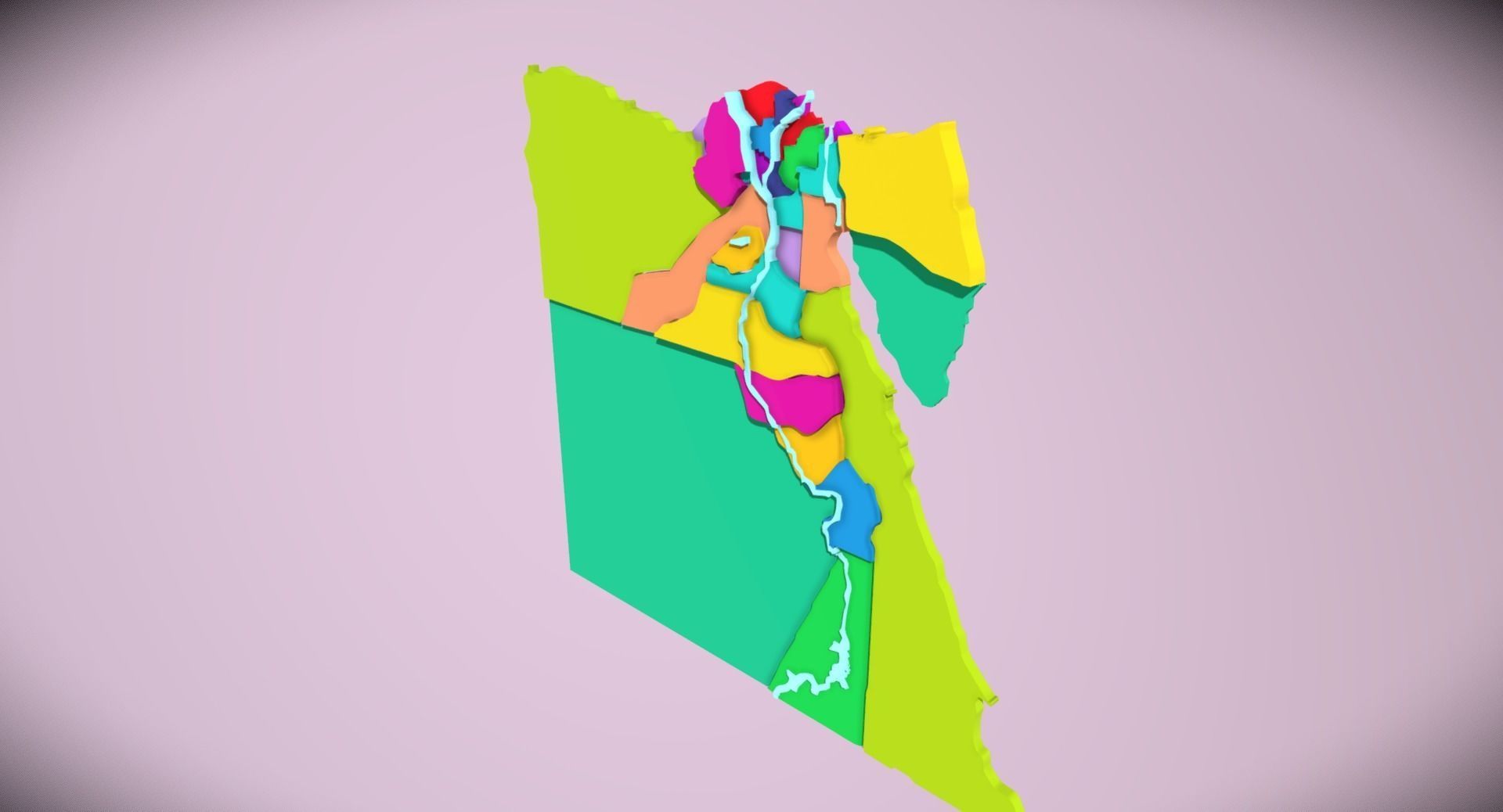 Governorates of Egypt Low-poly 3D model_1
