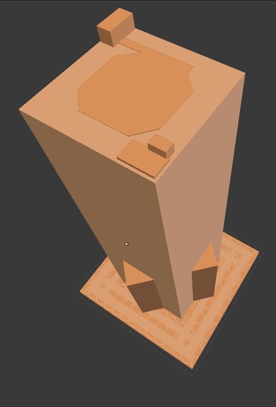 Low poly Skyscraper wooden box Low-poly 3D model_1