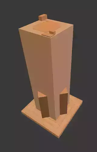 Low poly Skyscraper wooden box