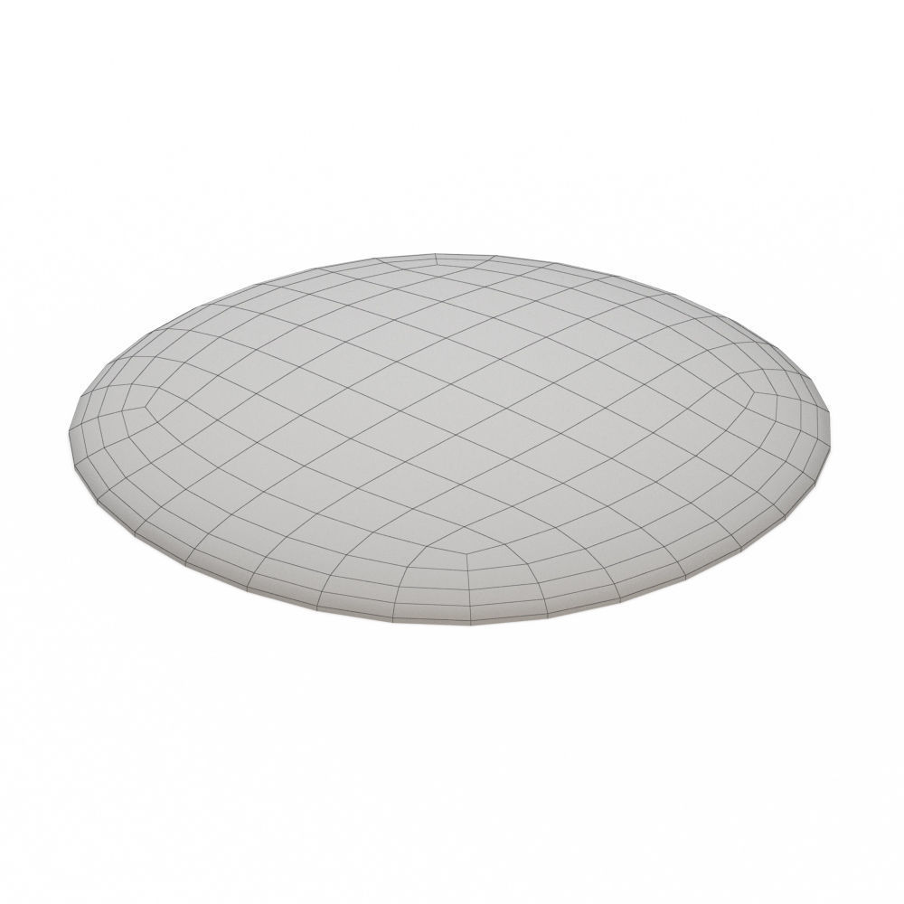 White round carpet fur 3D model_4