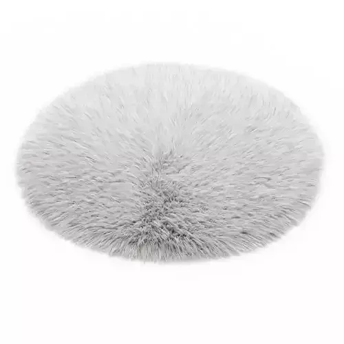 White round carpet fur