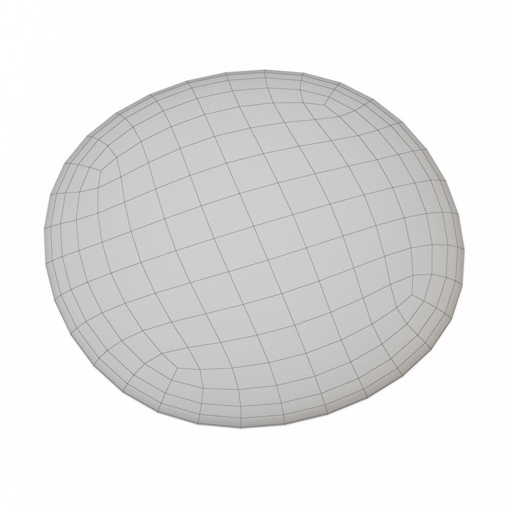 White round carpet fur 3D model_5