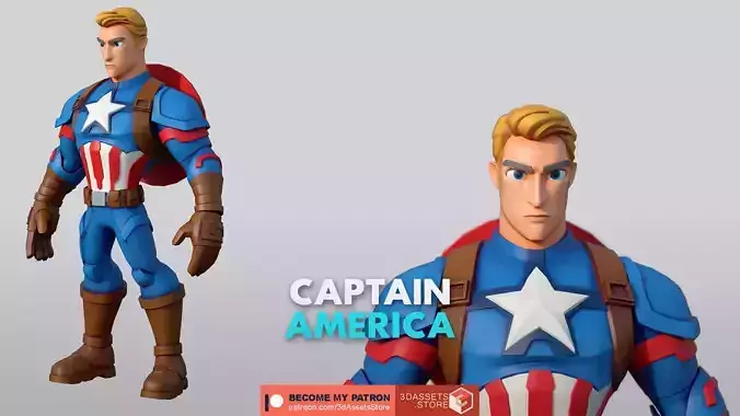 Character - Cartoon - Captain America Infinity Fan Art 3D model
