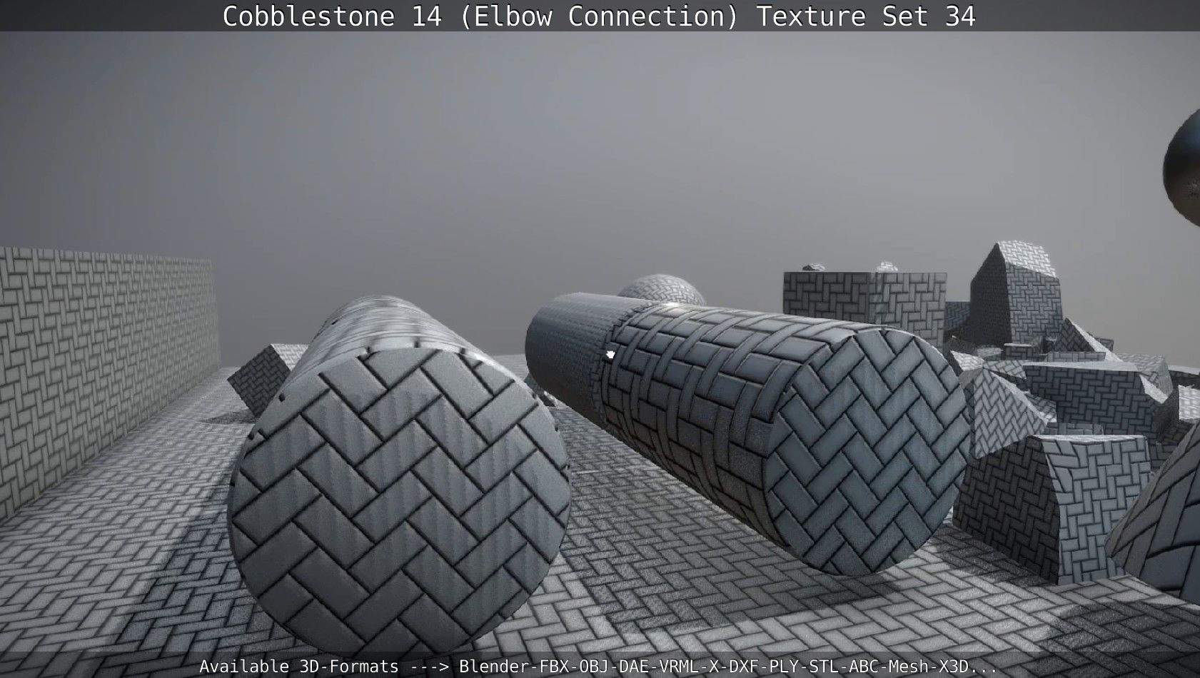 Cobblestone 14 - Elbow Connection - Texture Set 34 Texture_79